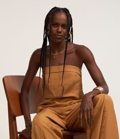 Blusa en Sastrería Twill Sin Breteles