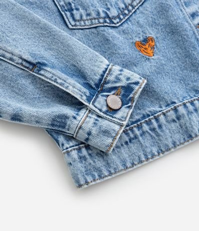 Campera corta Infantil con Bordado de Corazones - Talle 5 a 14 años 4