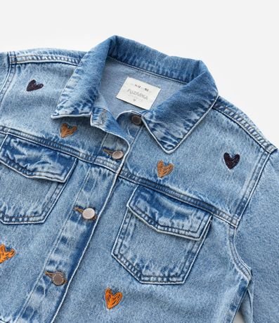 Campera corta Infantil con Bordado de Corazones - Talle 5 a 14 años 6