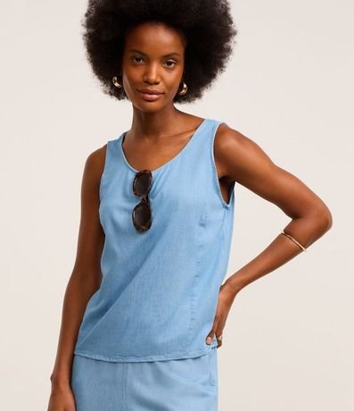 Blusa Sin Manga en Jeans