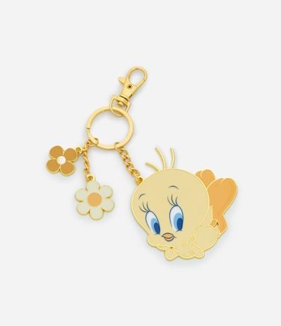 Llavero de Metal en Forma de Piolín y Flores