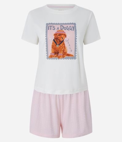 Pijama Short Doll con Estampa de Poodle Campeón 4
