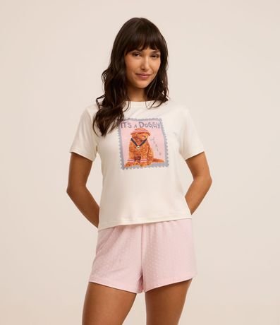 Pijama Short Doll con Estampa de Poodle Campeón