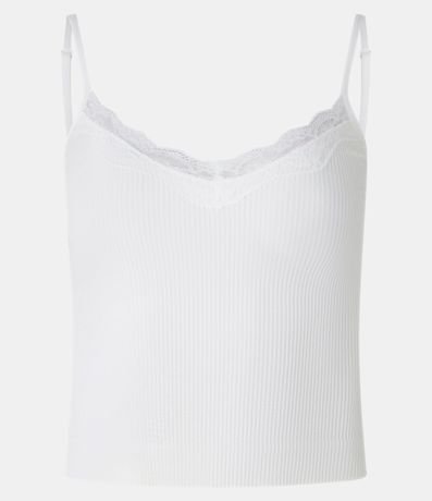 Blusa de Pijama Bretel Fino en Poliamida Seamless con Encaje 4
