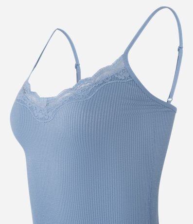 Blusa de Pijama Bretel Fino en Poliamida Seamless con Encaje 5