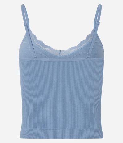 Blusa de Pijama Bretel Fino en Poliamida Seamless con Encaje 6