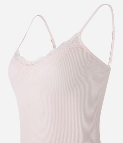 Blusa de Pijama Bretel Fino en Poliamida Seamless con Encaje 6