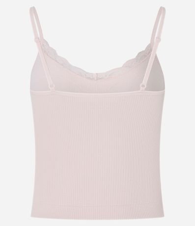 Blusa de Pijama Bretel Fino en Poliamida Seamless con Encaje 6