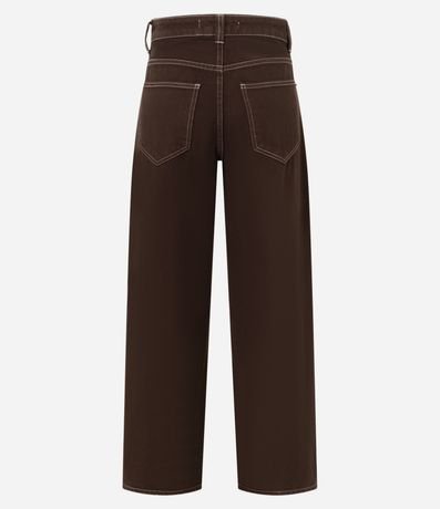 Pantalón Baggy en Sarga con Costura Contrastante 2