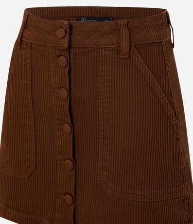 Pollera corta en Sarga Cotele con Botones Forrados 6