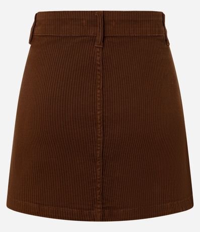 Pollera corta en Sarga Cotele con Botones Forrados 7