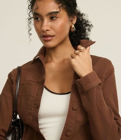 Campera Regular en Sarga Cotelê con Bolsillos Delanteros 3