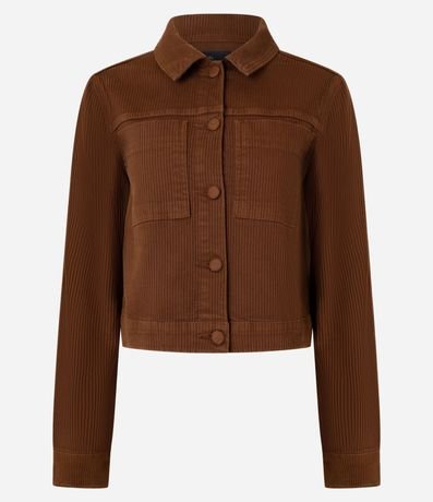 Campera Regular en Sarga Cotelê con Bolsillos Delanteros 5