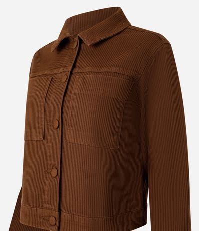 Campera Regular en Sarga Cotelê con Bolsillos Delanteros 6