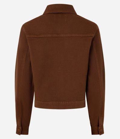 Campera Regular en Sarga Cotelê con Bolsillos Delanteros 7