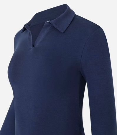 Blusa Polo en Rib de Algodón con Mangas Largas 5