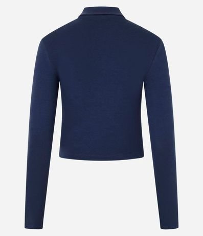 Blusa Polo en Rib de Algodón con Mangas Largas 6