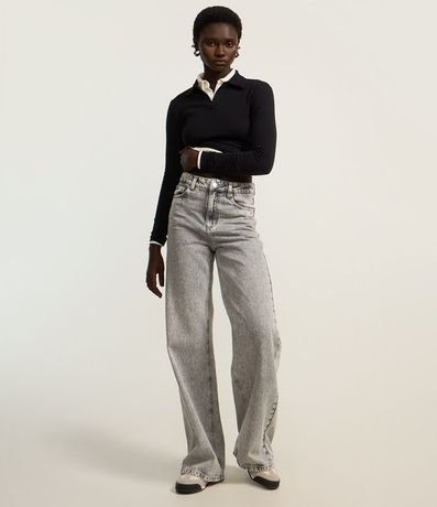 Blusa Polo en Rib de Algodón con Mangas Largas 2