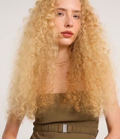 Blusa en Crepé sin Breteles con Cinturón Elástico 4