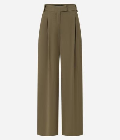 Pantalón Pantalona en Crepé con Pliegues y Cierre Deslocado 7