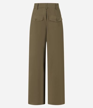 Pantalón Pantalona en Crepé con Pliegues y Cierre Deslocado 9