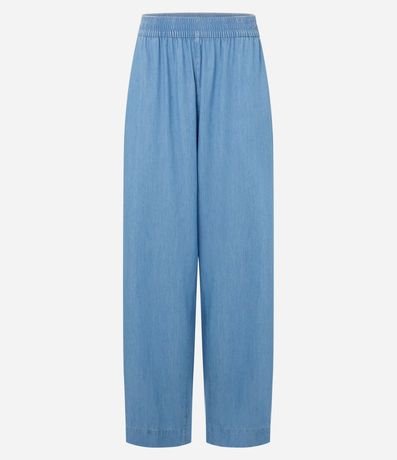 Pantalón recto en Jeans con Cintura Elástica Diferenciado 6