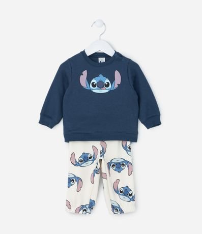 Conjunto Infantil Calentito con Estampa de Stitch - Talle 0 a 18 meses