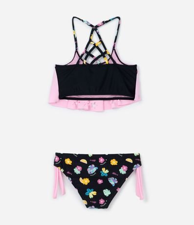 Bikini Infantil con Protección UV y Recortes de Estrellas - Talle 5 a 14 años 2