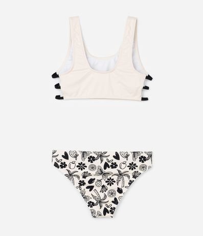 Bikini Infantil con Tiras laterales y Estampa Tropical - Talle 5 a 14 años 2