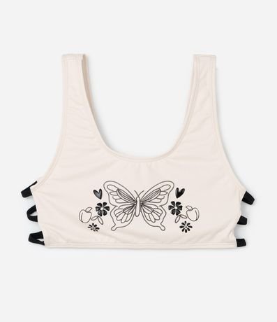 Bikini Infantil con Tiras laterales y Estampa Tropical - Talle 5 a 14 años 3