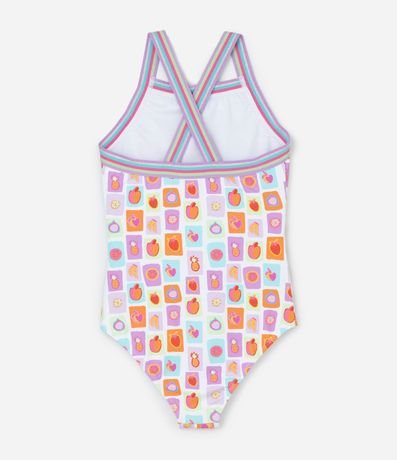 Malla Infantil con Tira Larga y Estampado de Frutas - Talle 5 a 14 años 2