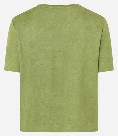 Blusa en Gamuza con Cuello Redondo y Manga Corta 6