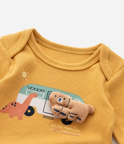 Body Infantil con Estampa Interactiva Autobus y Oso - Talle 0 a 18 meses 5