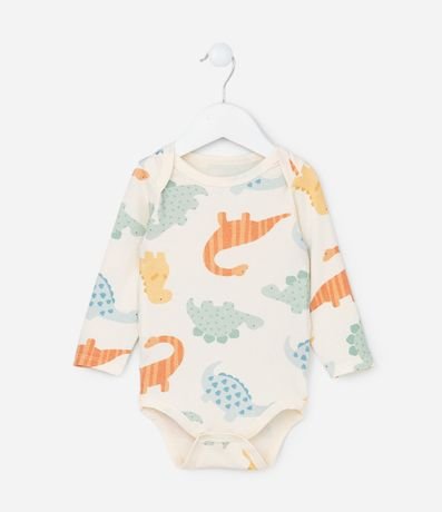 Body Infantil con Estampa Dinosaurios - Talle 0 a 18 meses
