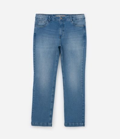Pantalón Recto en Jeans con Elastano Detalles Curve & Plus Size