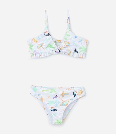 Bikini Infantil con Volados y Protección UV - Talle 5 a 14 años