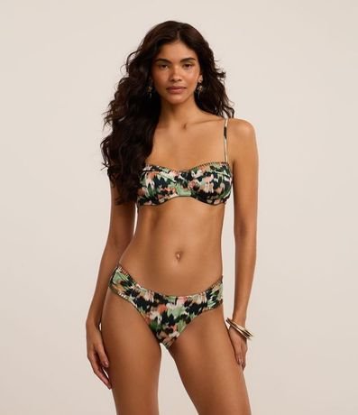 Bikini Top Media Taza en Microfibra con Estampa Tie Dye y Costura Contrastante 2