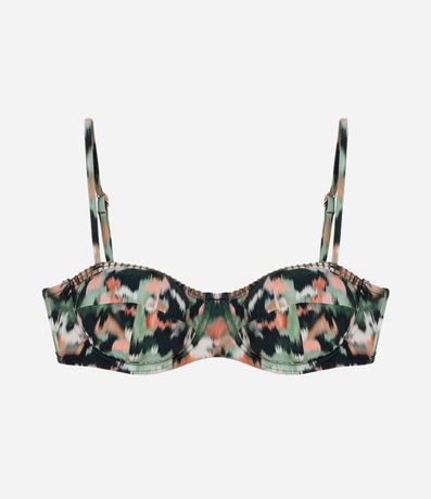 Bikini Top Media Taza en Microfibra con Estampa Tie Dye y Costura Contrastante 5