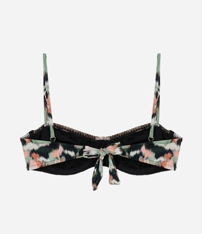 Bikini Top Media Taza en Microfibra con Estampa Tie Dye y Costura Contrastante 6