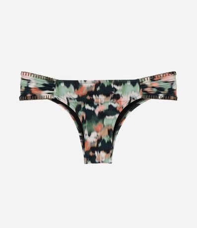 Bikini Bombacha Lateral Drapeada con Estampa Tie Dye y Costuras Contrastantes 5