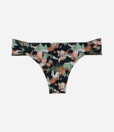 Bikini Bombacha Lateral Drapeada con Estampa Tie Dye y Costuras Contrastantes 6