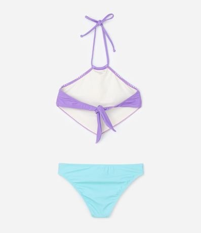 Bikini Infantil con Lazo Tipo Pañuelo y Estampa Abstracta - Talle 5 a 14 años 2