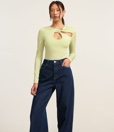 Pantalón Wide Leg en Jeans con Cintura Alta 2