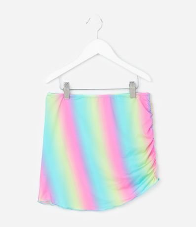 Salida de Playa Infantil con Fruncido y Estampado Degradé - Talle 5 a 14 años