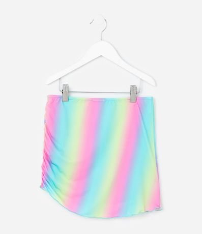 Salida de Playa Infantil con Fruncido y Estampado Degradé - Talle 5 a 14 años 2