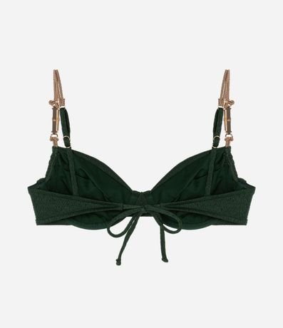 Bikini Top Media Taza en Microfibra Texturizada con Adornos de Bambú Natural 6