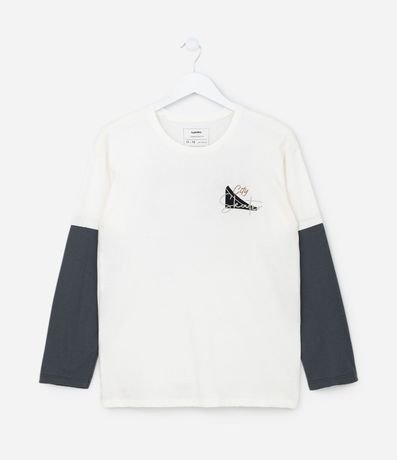 Remera Infantil con Estampa Frente y Costa Skater - Talle 5 a 14 años