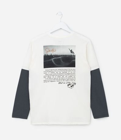 Remera Infantil con Estampa Frente y Costa Skater - Talle 5 a 14 años 2