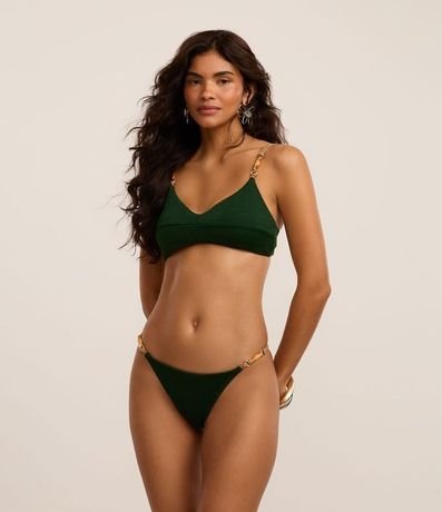 Bikini Bombacha Colaless en Microfibra con Adornos de Bambú Natural