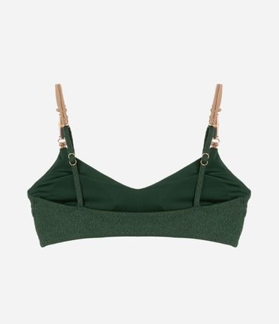 Bikini Top Remera en Microfibra Texturizada con Bretel Elástico y Adornos de Bambu Natural 6
